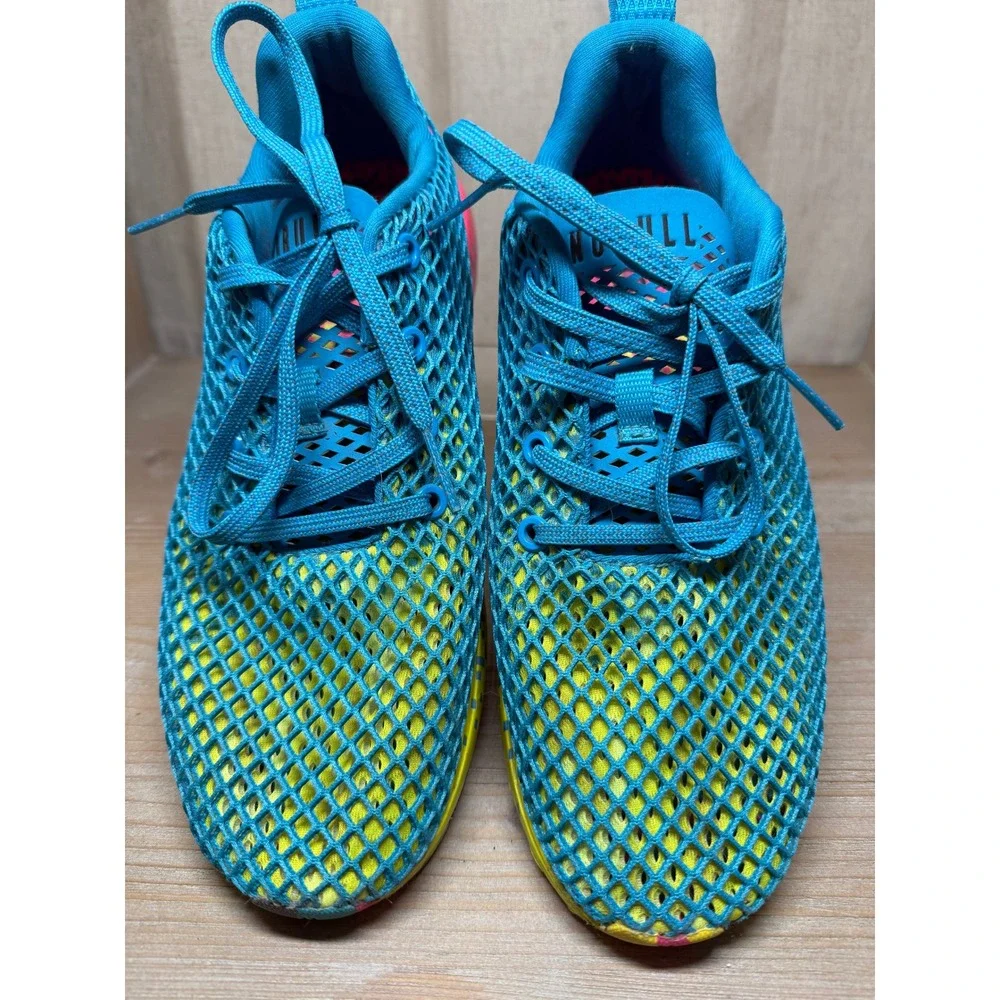 NOBULL Mesh Runner Mens 8 Electric Blue Pink Yellow Training Shoes Sneakers